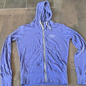 Nike Women’s Heathered Jersey Purple Zip-Up Sweater